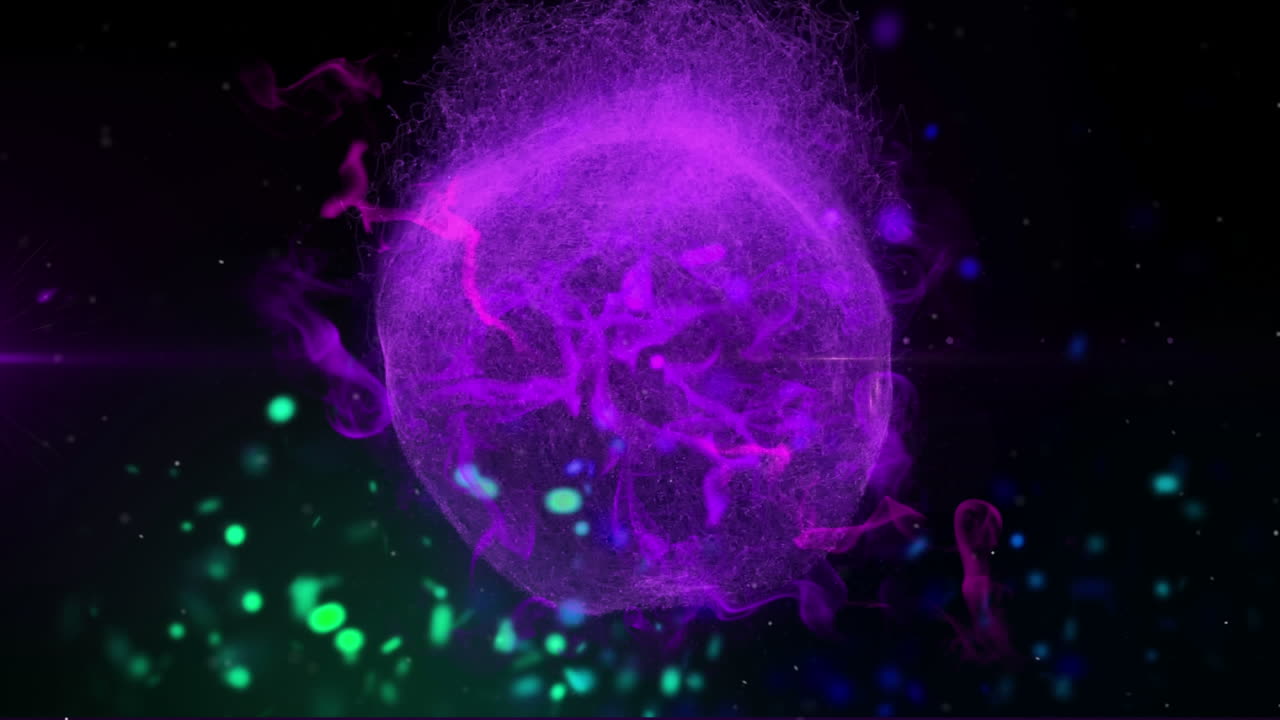 la animación del humo púrpura