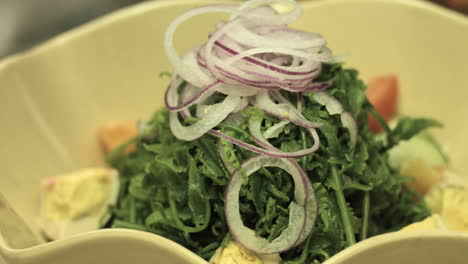 Close-Up-Shot-Of-A-Salad-In-A-Bowl-4K