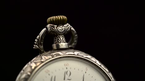 close-up of a vintage pocket watch