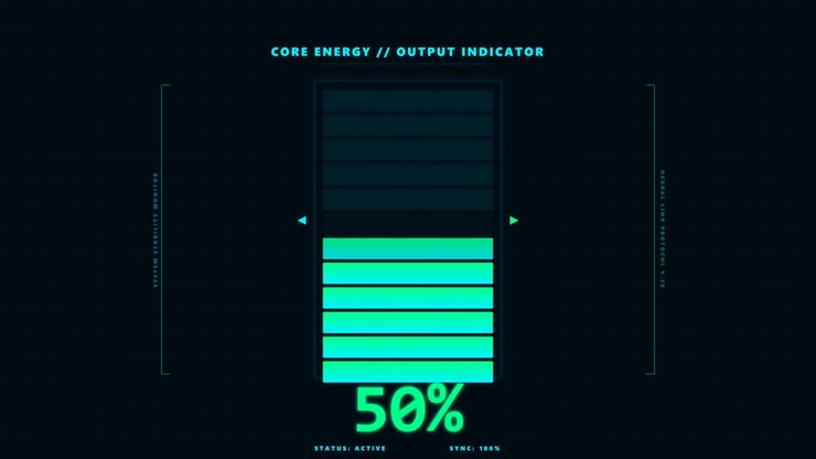 Digital Core Energy Output Indicator Loading Progress Bar