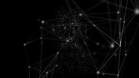 animación de la red de conexiones y procesamiento de datos sobre el modelo del cuerpo humano