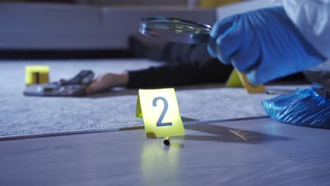 la investigación de la escena del crimen.
