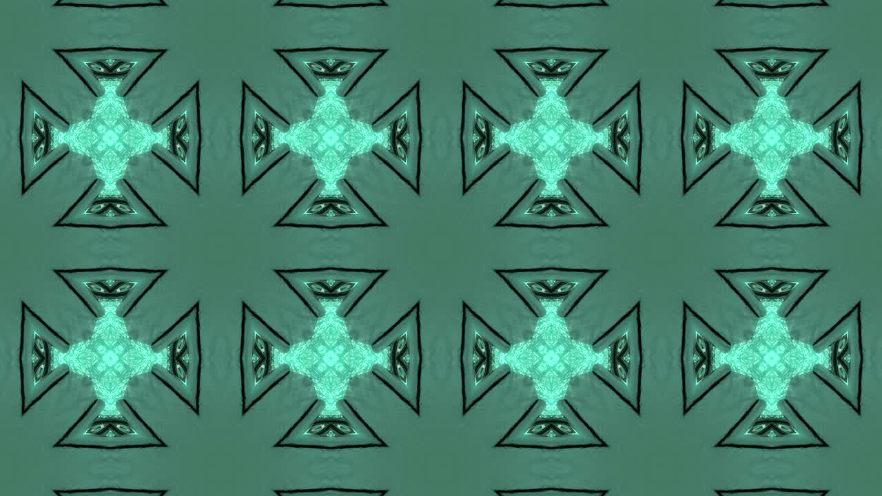 추상적인 네온 장식 배경: 3d 네온 칼레도스코프 또는 만달라