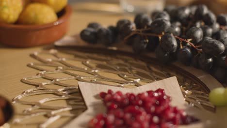 close up of food on muslim family table in home set for meal celebrating eid 9