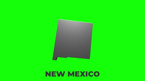 el estado de nuevo méxico de los estados unidos de américa. marcador de ubicación de plata 3d animado en el mapa. fácil de usar con el modo de transparencia de pantalla en su video.