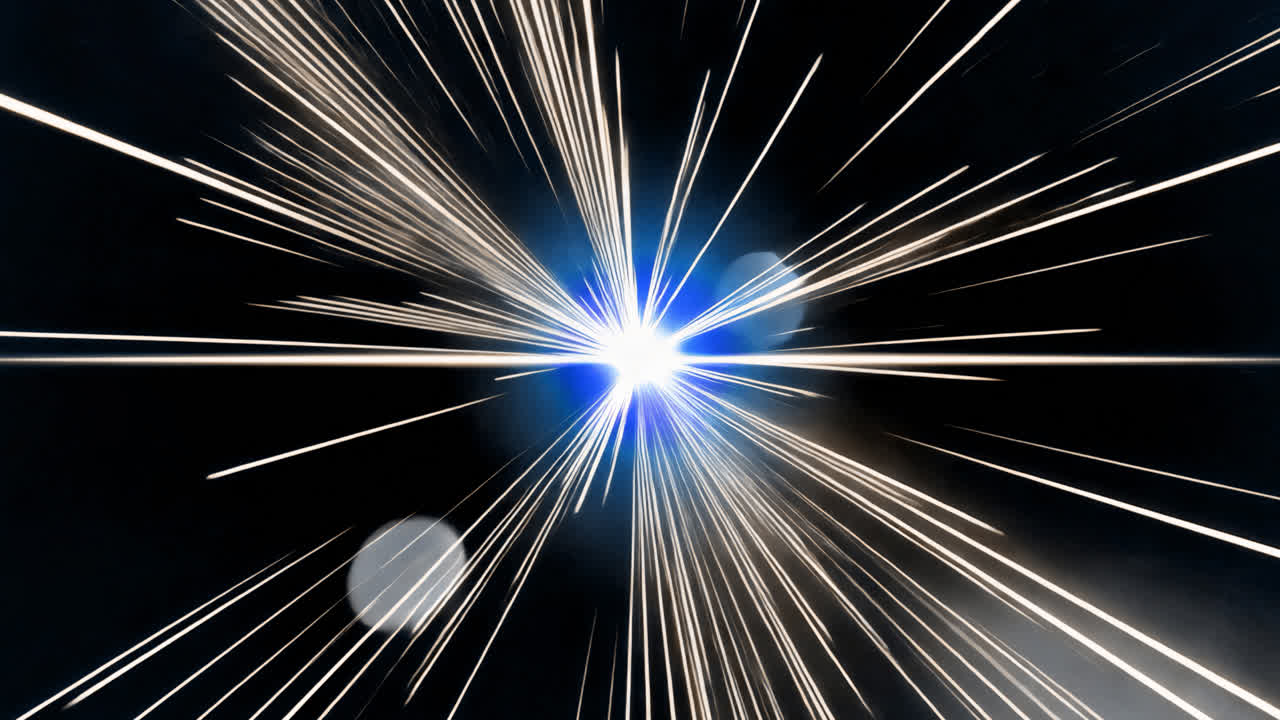 Blue light burst effect animated overlay, transparent 4K video, alpha channel, ProRes 4444