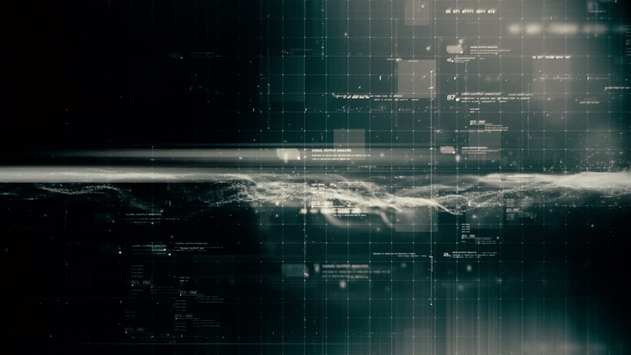 Futuristic Matrix Data Simulation HUD Background