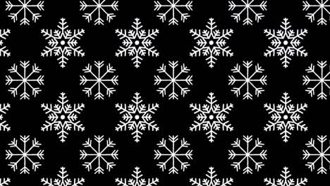 animación de copos de nieve y fuegos artificiales sobre fondo oscuro