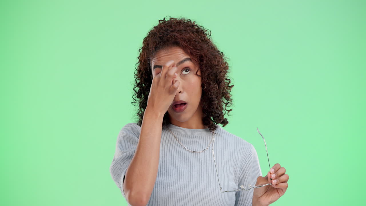 Tired Woman Experiencing Eyestrain
