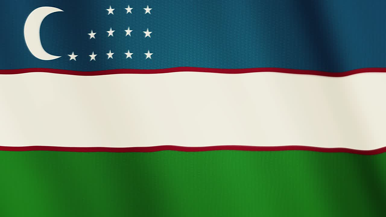 우즈베키스탄 발을 흔드는 애니메이션. 전체 화면. 국가의 상징