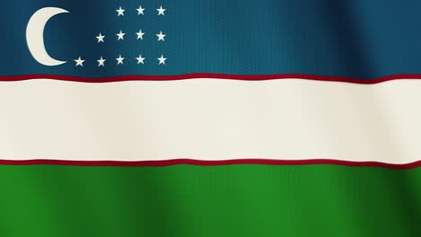 animación de la bandera de uzbekistán agitando. pantalla completa. símbolo del país