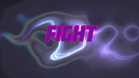 animation of fight text over liquid on black background