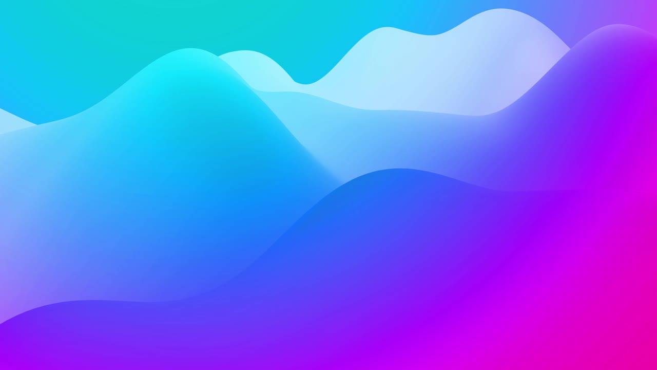4k abstracto en bucle fondo fantástico con olas. gradiente azul púrpura líquido de pintura con brillo interno forma colinas o picos que cambian suavemente en el ciclo. hermosas transiciones de color.