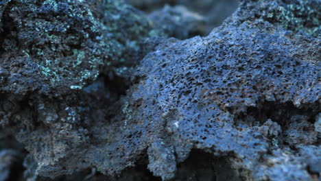 Close-Up-Volcano-Lava-Stone,-Dolly-Left