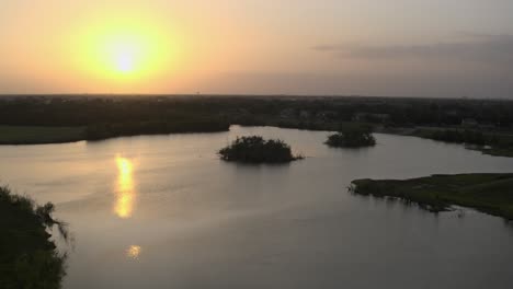 Aerial-view-of-Brays-Bayou-in-West-Houston,-Texas