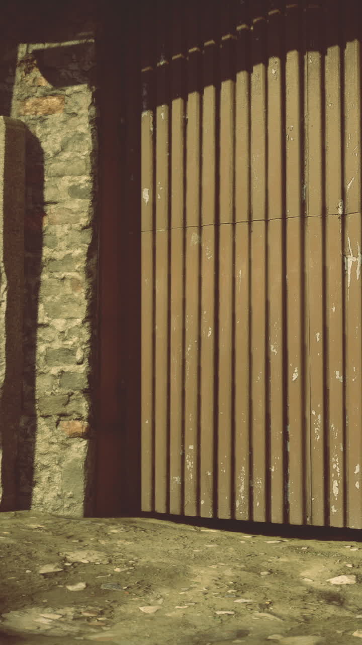 Porta di legno in un vecchio edificio in pietra durante le ore diurne.