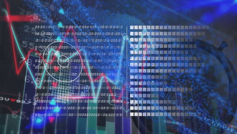 animación del procesamiento de datos en todo el mundo