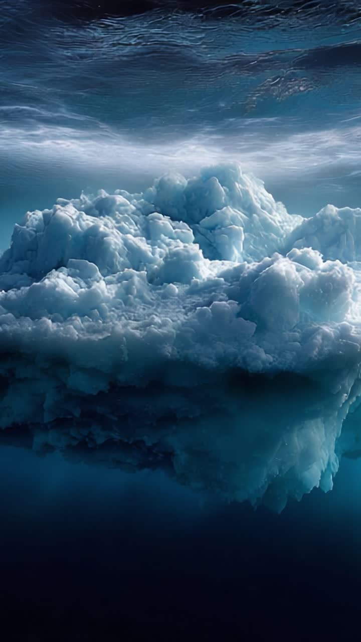 A Stunning Arctic Iceberg Reflected Beneath the Calm Surface: Exploring the Depths and Beauty of Nature’s Frozen Giants in Dual Frames