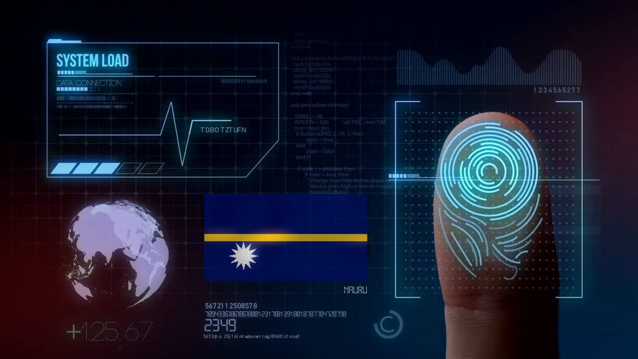 Finger Print Biometric Scanning Identification System. Nauru Nationality