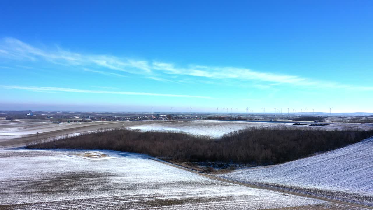 낮은 오스트리아의 zistersdorf 와인 분기 근처 겨울 풍경