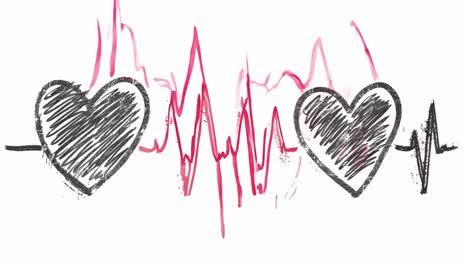 heartbeat illustration with hearts