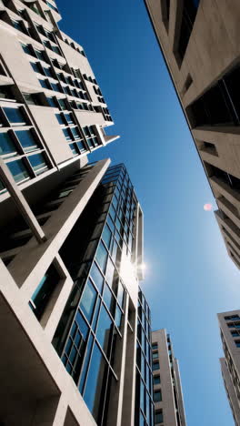 modern buildings against blue sky