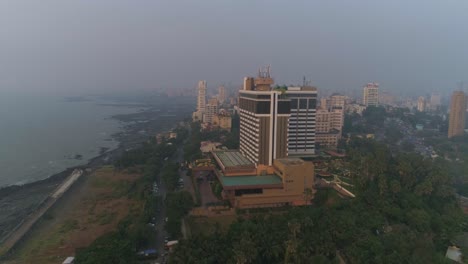 a drone shot at bandra worli sea link seen from an aerial view in slow motion