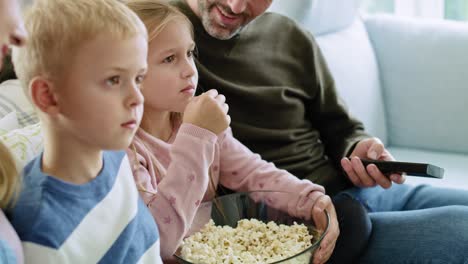 Close-up-of-family-watching-tv