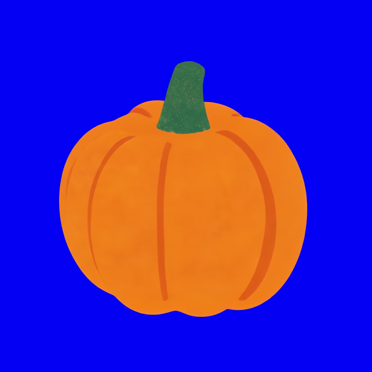 Vibrant pumpkin animation, transparent 4K video, green screen