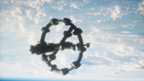 la tierra y la estación espacial iss