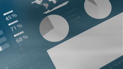 animación del procesamiento de datos financieros y las estadísticas