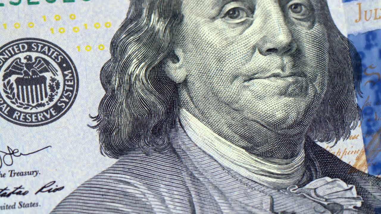 Close up of a 100 dollar bill