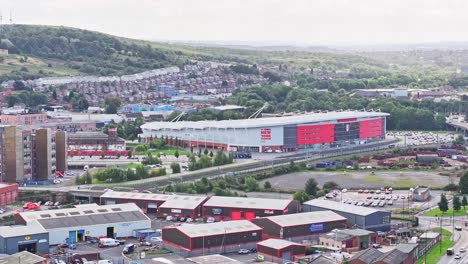 Aerial-View-Of-AESSEAL-New-York-Stadium---Football-Stadium-In-Rotherham,-South-Yorkshire,-England