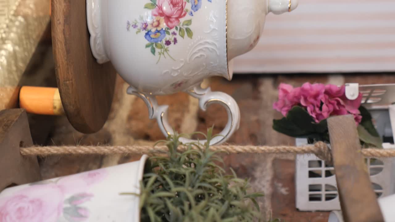 Decorated Floral Teapot