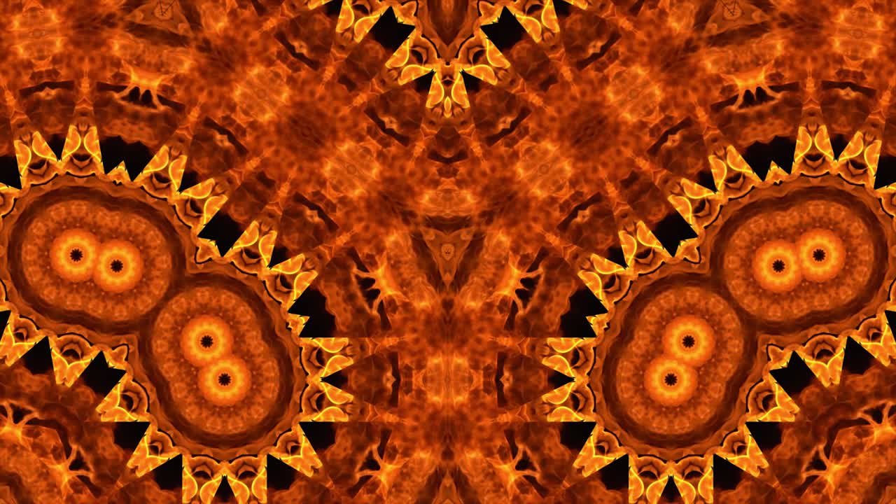 simetría caleidoscopio fuego quemado resumen