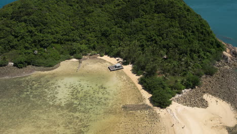 Mae-Haad-Beach,-Koh-Phangan-island,-Suratthani-Thailand,-Aerial-view