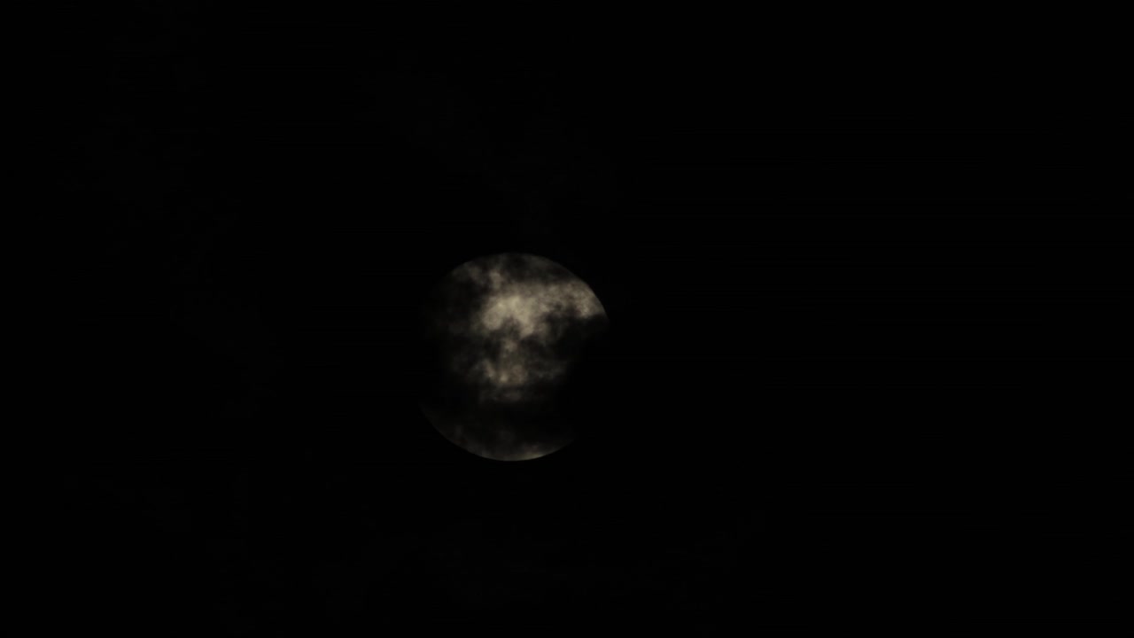 Clouds Moving Revealing The Moon Nighttime Sky, Maffra, Gippsland, Victoria, Australia
