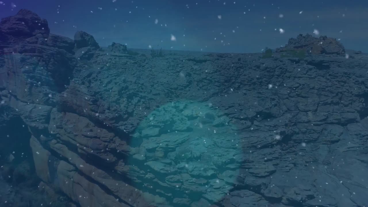 animación de puntos que caen sobre el paisaje