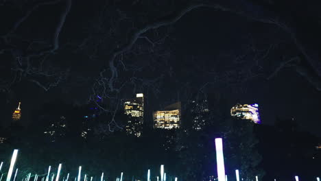 amazing colourful tube light display in sydney botanic gardens for vivid in slow motion