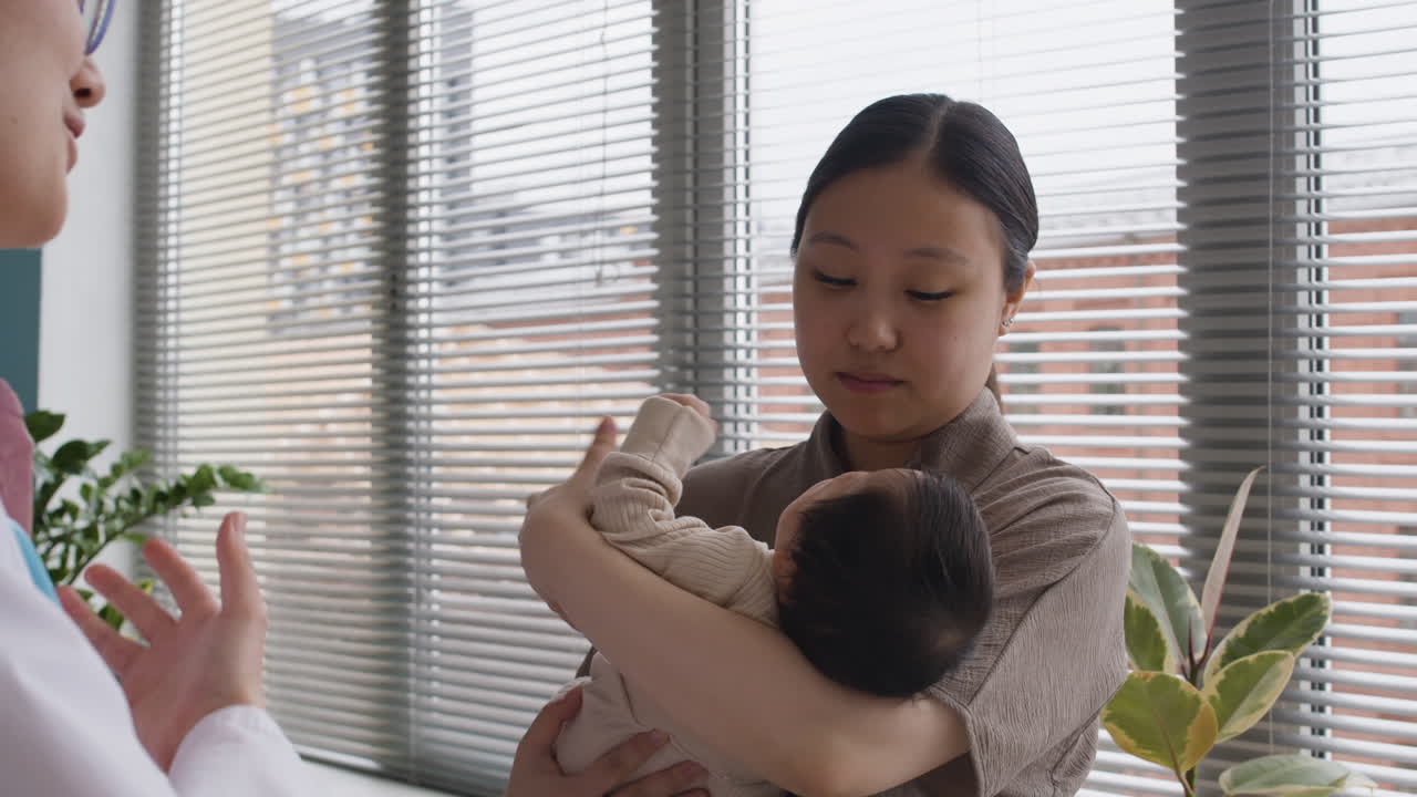 Mother and baby at a doctor's checkup