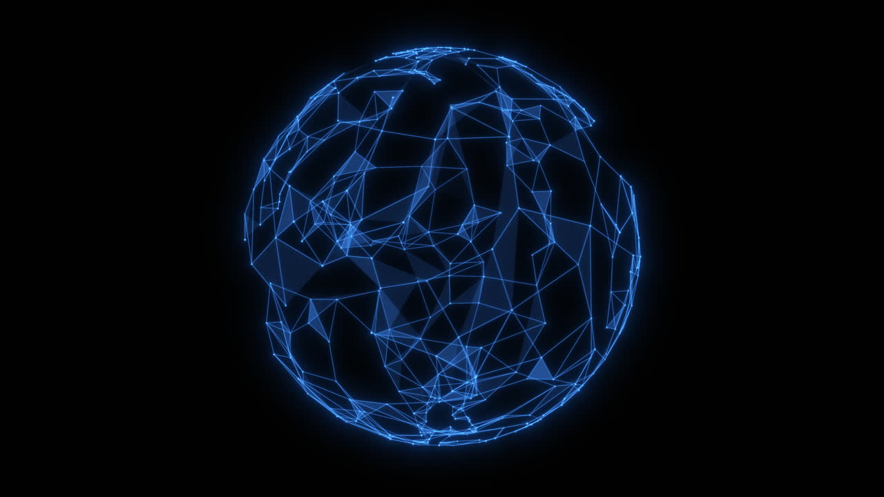 Abstract Glowing Sphere with Polygon Network