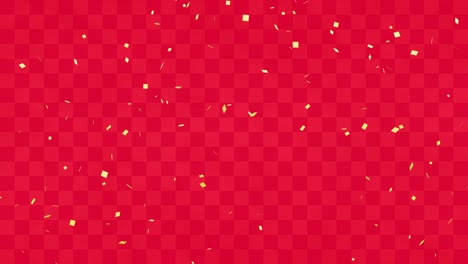 red checkered pattern and golden confetti, japanese style background (seamless loop)