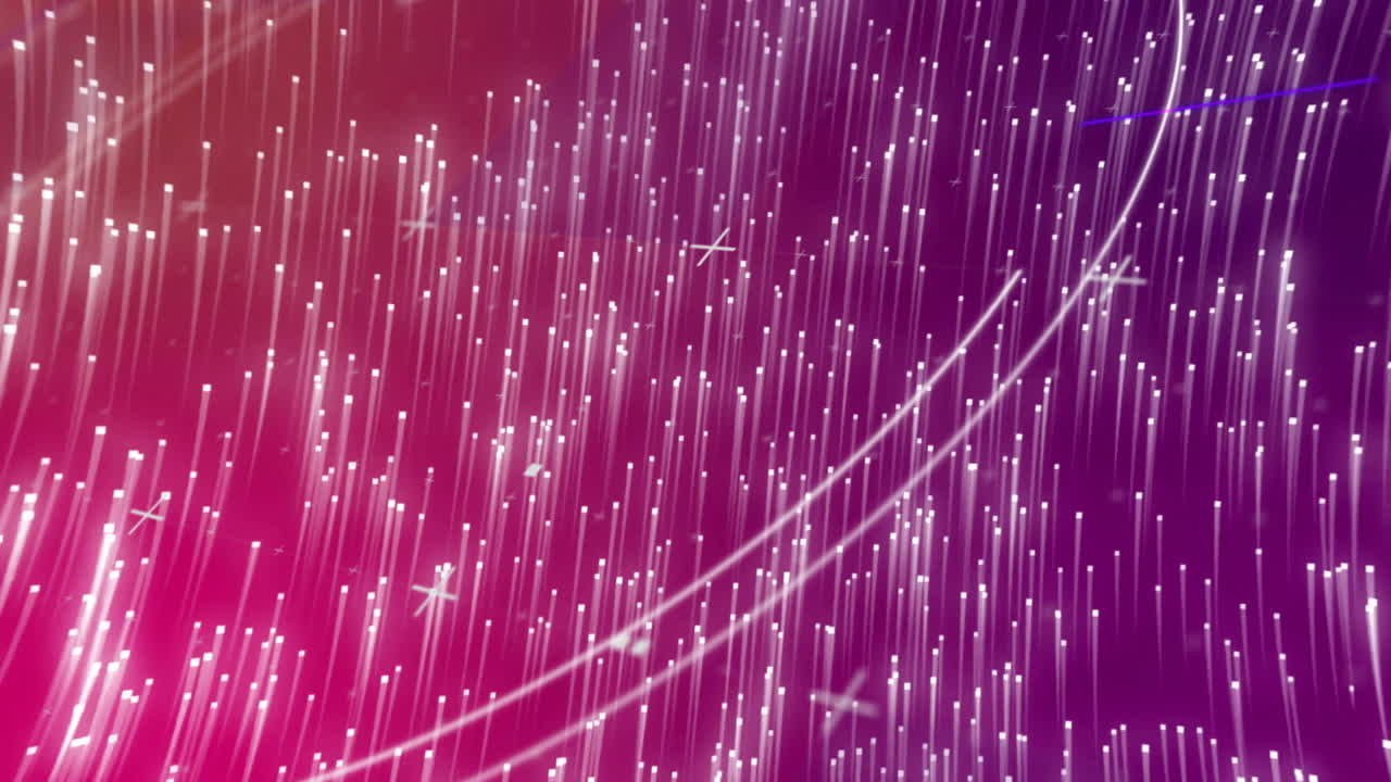 Creating dynamic animation, glowing lines and particles on purple background