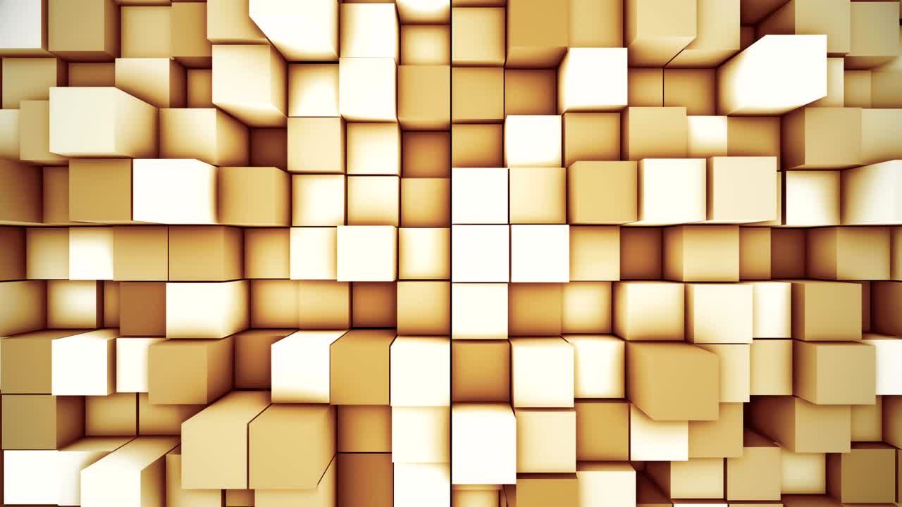 fondo cúbico moderno abstracto. movimiento de cubo de bucle naranja animación 3d