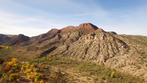 aerial pullback from the sycamore canyon mountain perimeter to the riparian below