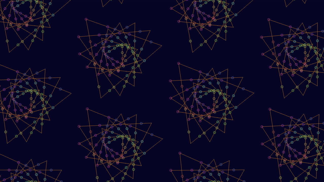 다채로운 선과 모양을 가진 활기찬 기하학적 패턴