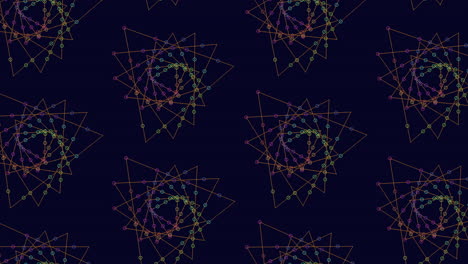 patrón geométrico vibrante con líneas y formas de colores