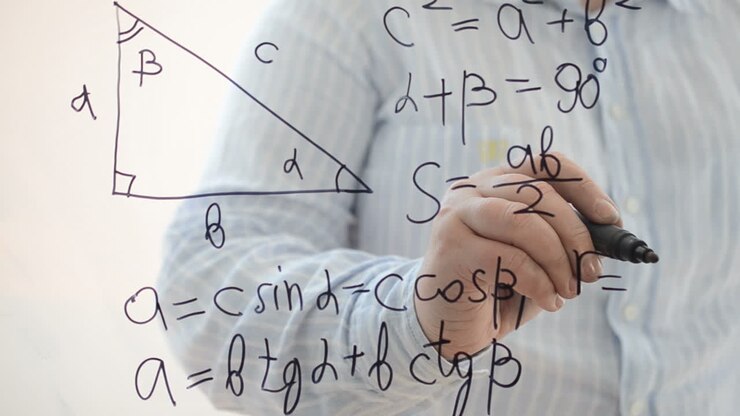 Pythagorean theorem. Properties of a rectangular triangle. We write with a marker