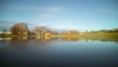 rural lakeshore property sunrise timelapse