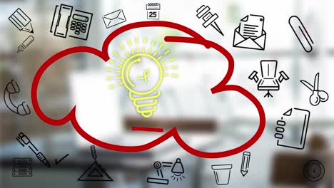 hombre de negocios dibujando un gráfico de flujo de nubes